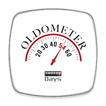Oldometer 54. Geburtstag - Viereckiger Kühlschrankmagnet - Weiß - Vorne