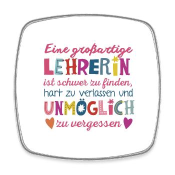 Großartige Lehrerin - Viereckiger Kühlschrankmagnet - Weiß - Vorne