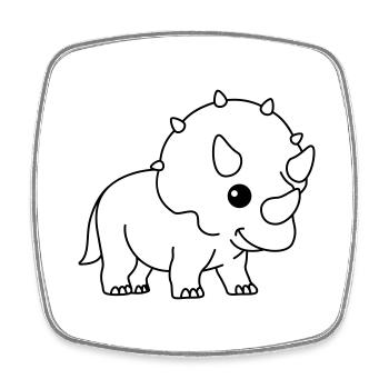 Dinosaur triceratops comic - Square fridge magnet - white - Front