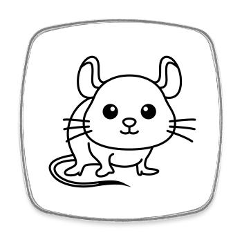 Mouse Comic Animal - Square fridge magnet - white - Front
