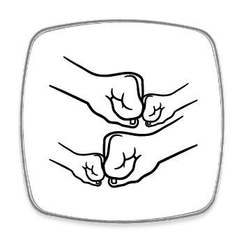 Papa Mama Kids - Square fridge magnet - white - Front