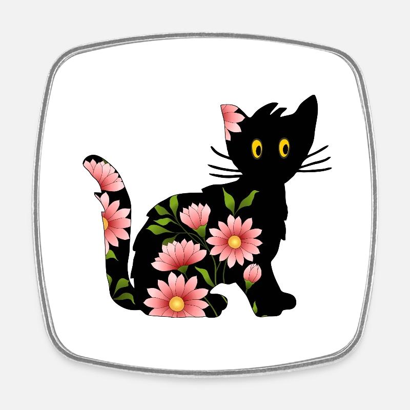 Cat - Square fridge magnet - white
