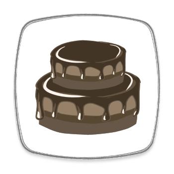 torte schokolade - Viereckiger Kühlschrankmagnet - Weiß - Vorne