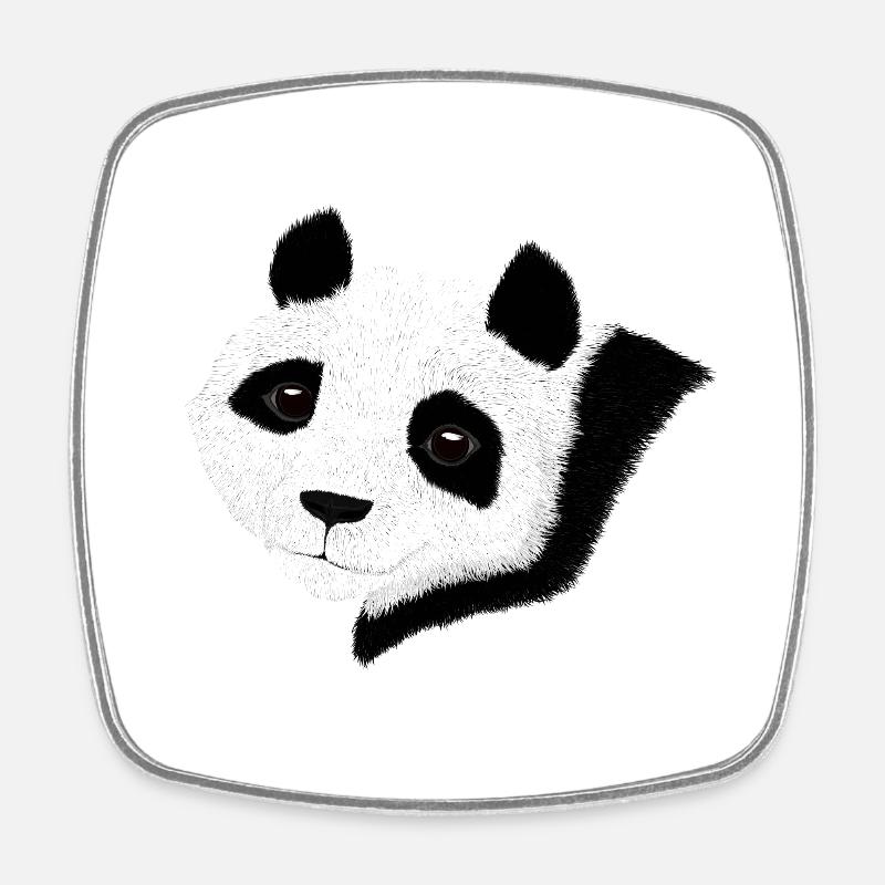 Panda doux - Magnet carré - blanc