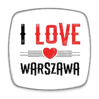 I Love Warsaw - Square fridge magnet - white - Front