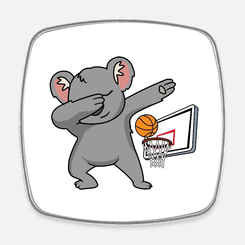 dab dabbing koala basketball downunder bball comic - Magnet carré - blanc