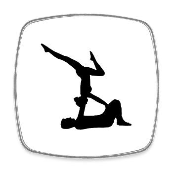 AcroYoga - Schulterstand - Viereckiger Kühlschrankmagnet - Weiß - Vorne
