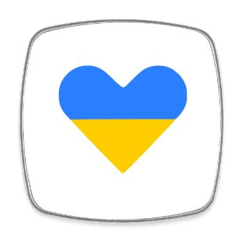 Ukraine - Square fridge magnet - white - Front