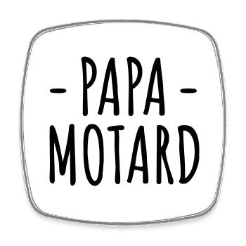 Papa motard cadeau motard, fête des pères, moto - Magnet carré - blanc - Devant