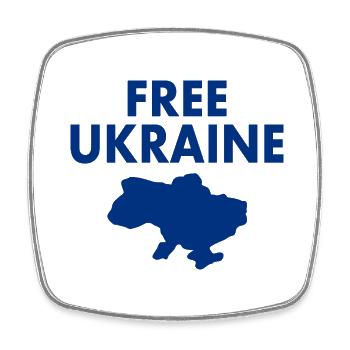 Free ukraine - Viereckiger Kühlschrankmagnet - Weiß - Vorne