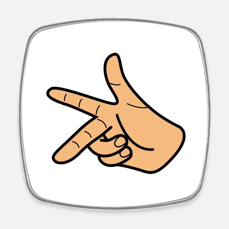 Right Hand Rule - Physics Math - Gangster sign - Square fridge magnet - white