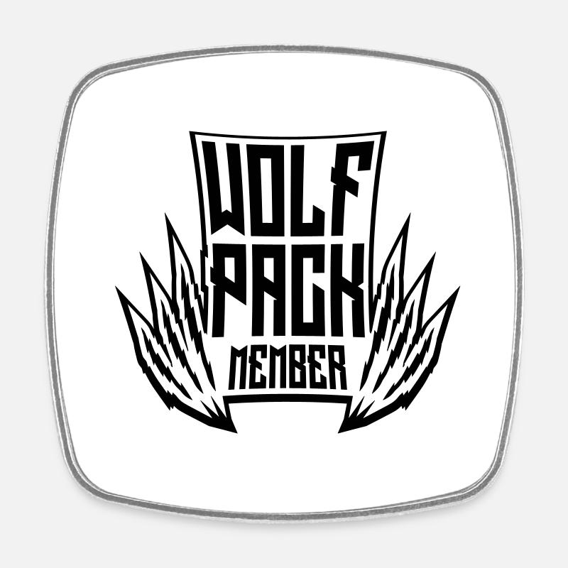 Team Wolf Pack - Viereckiger Kühlschrankmagnet - Weiß