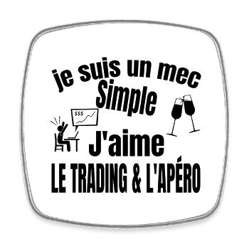 trading et apéro - Magnet carré - blanc - Devant