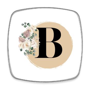 Buchstabe B - Viereckiger Kühlschrankmagnet - Weiß - Vorne