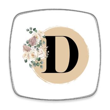 Buchstabe D - Viereckiger Kühlschrankmagnet - Weiß - Vorne