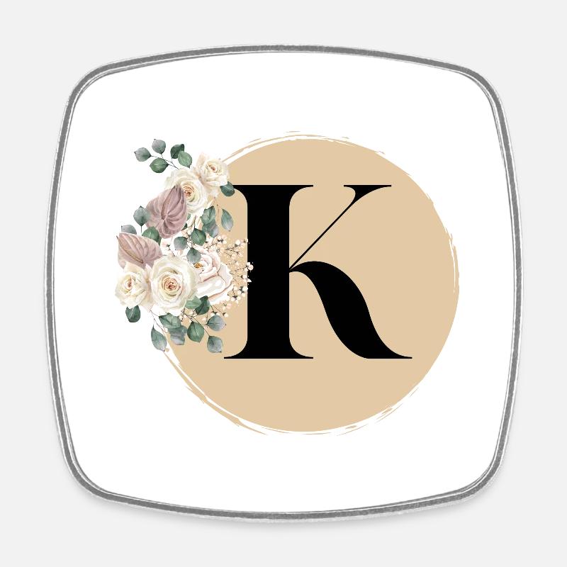 Buchstabe K - Viereckiger Kühlschrankmagnet - Weiß