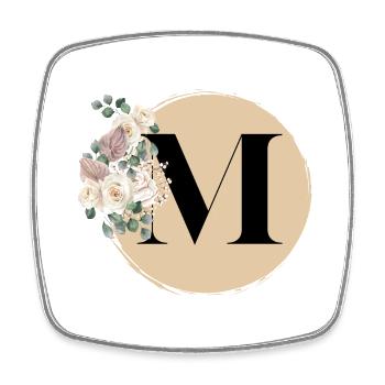 Buchstabe M - Viereckiger Kühlschrankmagnet - Weiß - Vorne