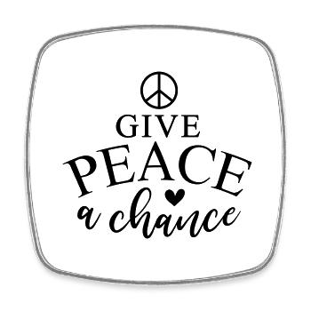 give peace a chance - Viereckiger Kühlschrankmagnet - Weiß - Vorne