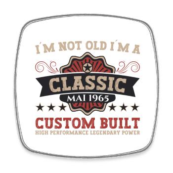 Birthday Classic vintage 1965 May Vintage Fun - Square fridge magnet - white - Front