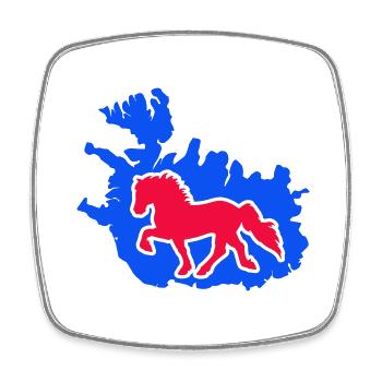 Tölter Iceland Map - Viereckiger Kühlschrankmagnet - Weiß - Vorne