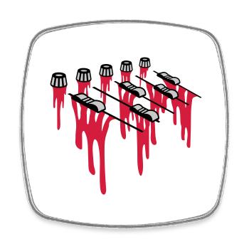 Blood Drops Mixer - Square fridge magnet - white - Front