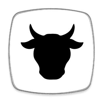Cow Cow Head Bull Bull Farmer - Square fridge magnet - white - Front