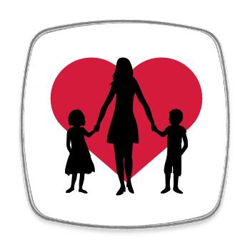 Heart 2 children - Square fridge magnet - white - Front