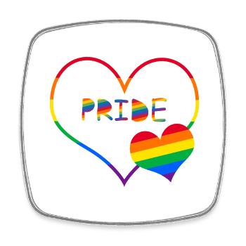 Love Heart LGBT rainbow Pride - Viereckiger Kühlschrankmagnet - Weiß - Vorne