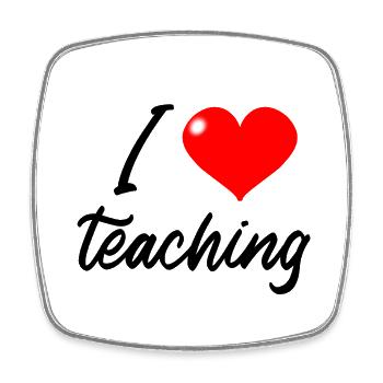 I love Teaching - Magnet carré - blanc - Devant