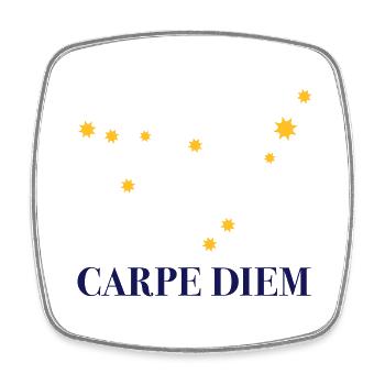 Carpe Diem nutze den Tag Sternbild Steinbock Deneb - Viereckiger Kühlschrankmagnet - Weiß - Vorne