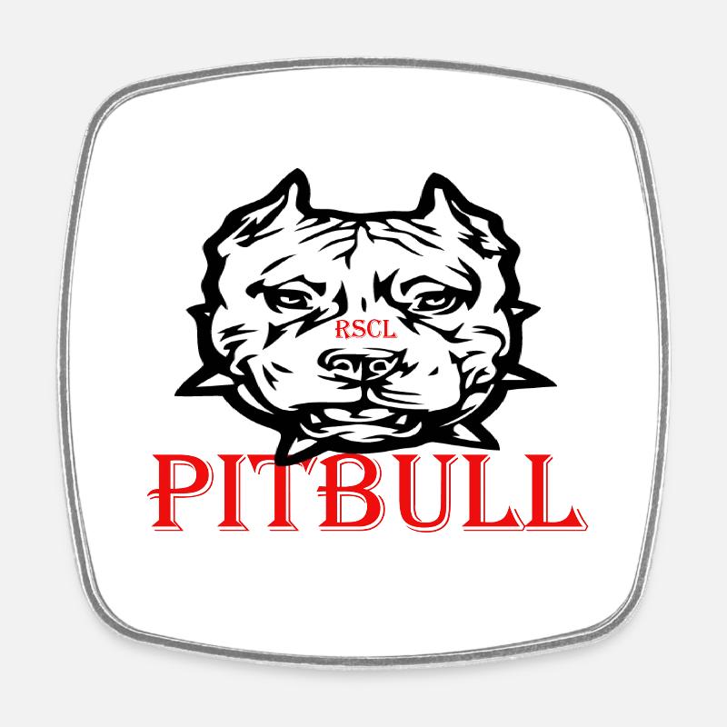 pitbull rscl - Magnet carré - blanc