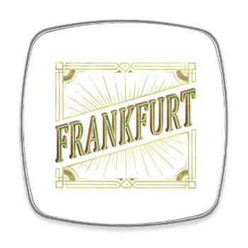 Francfort Allemagne City Font Vintage Rétro - Magnet carré - blanc - Devant
