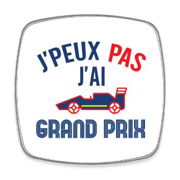 Je peux pas j'ai grand prix cadeau homme course - Magnet carré - blanc - Devant