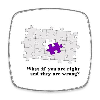 Puzzle - what if you are right and they are wrong? - Viereckiger Kühlschrankmagnet - Weiß - Vorne