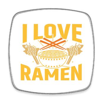 I Love Ramen - Square fridge magnet - white - Front
