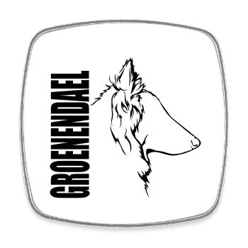 GROENENDAEL Profil Hunde Hund Wilsigns - Viereckiger Kühlschrankmagnet - Weiß - Vorne