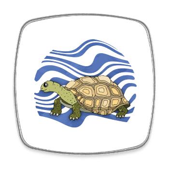 Tortue - Magnet carré - blanc - Devant