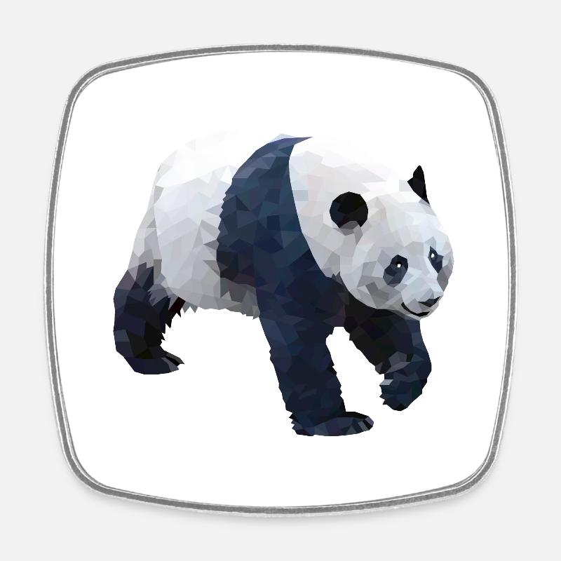 Giant Panda Bear - Square fridge magnet - white