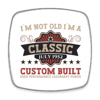 70th Birthday Born 1952 July Gifts Men - Square fridge magnet - white - Front