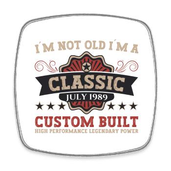 33rd Birthday Born 1989 July Gifts Men - Square fridge magnet - white - Front