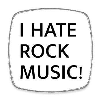 I HATE ROCK MUSIC - Viereckiger Kühlschrankmagnet - Weiß - Vorne