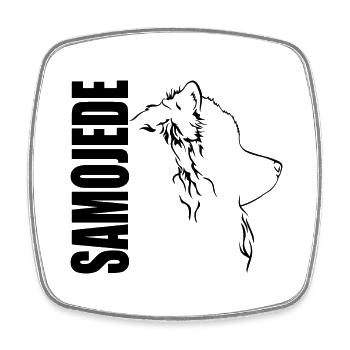 SAMOJEDE Profile Dogs Dog Wilsigns - Square fridge magnet - white - Front