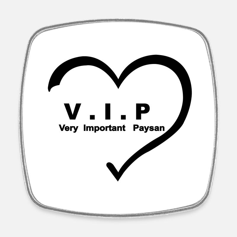Very Important Paysan VIP coeur 01 - Magnet carré - blanc