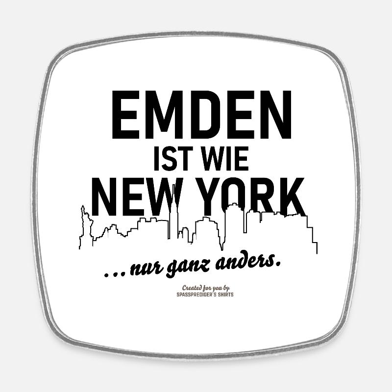 Emden - Viereckiger Kühlschrankmagnet - Weiß