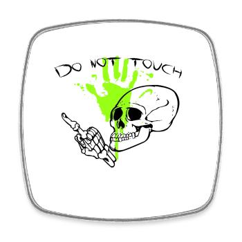 Do not touch totenkopf - Viereckiger Kühlschrankmagnet - Weiß - Vorne