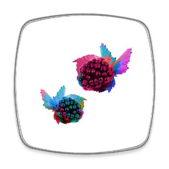 2 blackberries,blackberry,blue,pop-art,blue,painting, - Square fridge magnet - white - Front