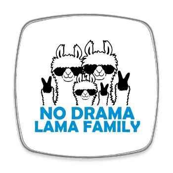 Parents No Drama Llama - Square fridge magnet - white - Front