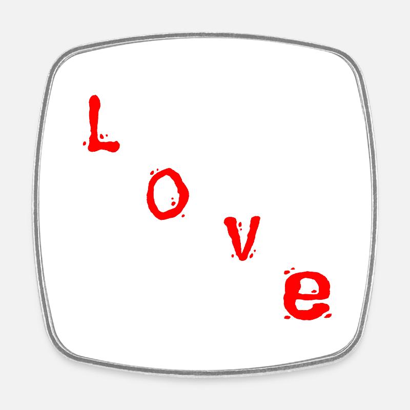 Amour - Magnet carré - blanc