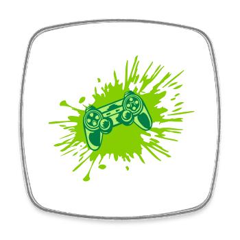 Farbklecks Konsole Retro Controller - Viereckiger Kühlschrankmagnet - Weiß - Vorne