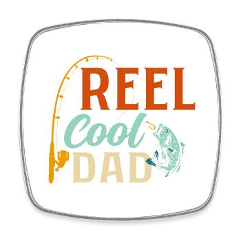 Reel Cool Dad Fisherman Angler - Viereckiger Kühlschrankmagnet - Weiß - Vorne